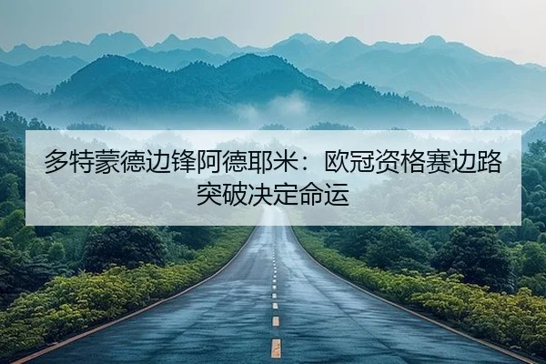 多特蒙德边锋阿德耶米：欧冠资格赛边路突破决定命运